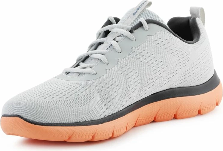 Atlete për meshkuj Skechers, gri-portokalli