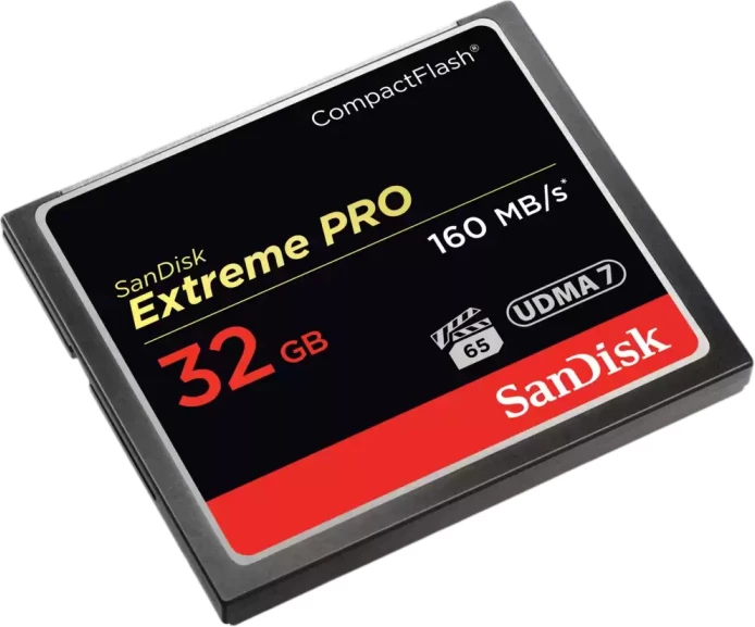 Kartë memorie CompactFlash SanDisk Extreme PRO SDCFXPS-032G-X46 32GB UDMA 7 VPG-65 160MB/s, e zezë/kuqe