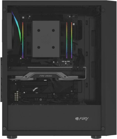Kuti kompjuteri FURY SHOBO SH8F midi tower me dritare, e zezë