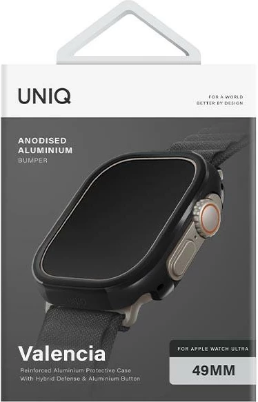 Mbështjellës UNIQ Valencia për Apple Watch Ultra 49 mm, i zi