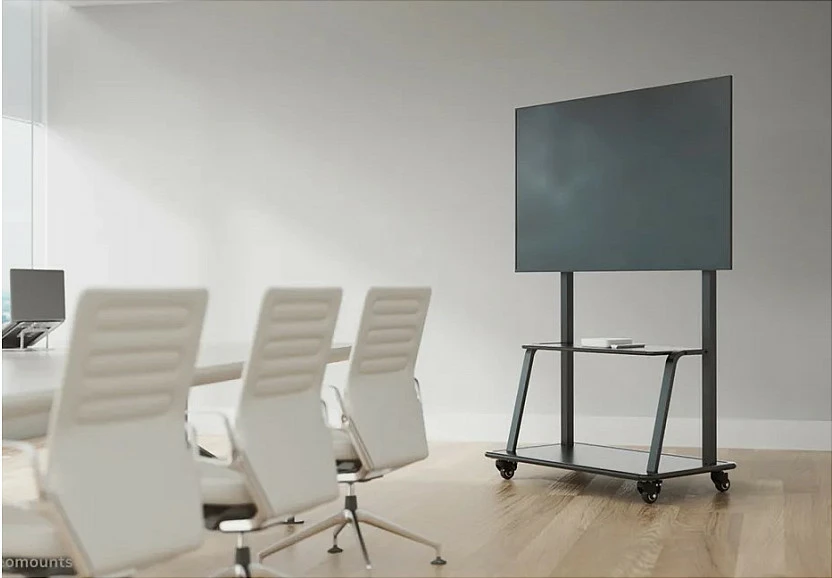 Karrucë mbajtëse për TV Neomounts BOS, 60"-105", max 150 kg, VESA 1000x600, me rrota, e zezë