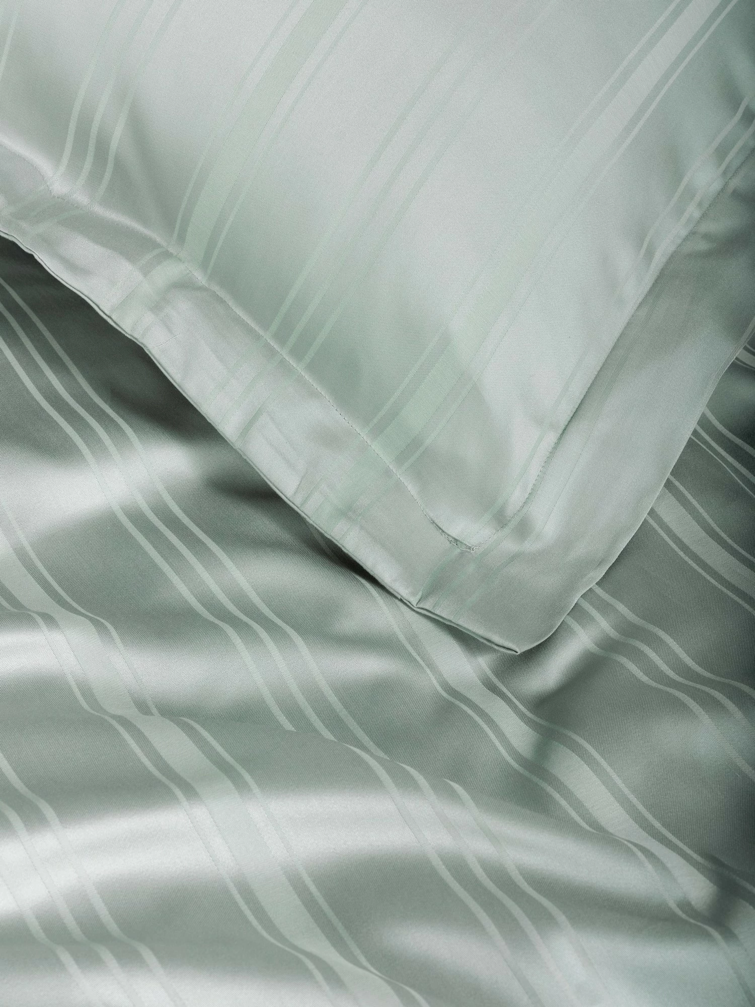 Set mbulesë për jorgan dopio, bambu, ngjyrë mente, L'essentiel, Bamboo Stripe