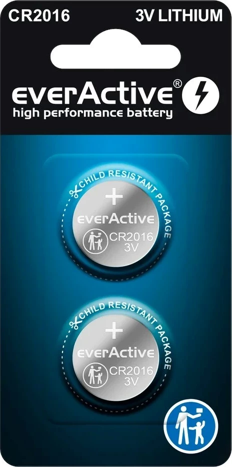 Bateri litium everActive CR2016, 3V, set 2 copë