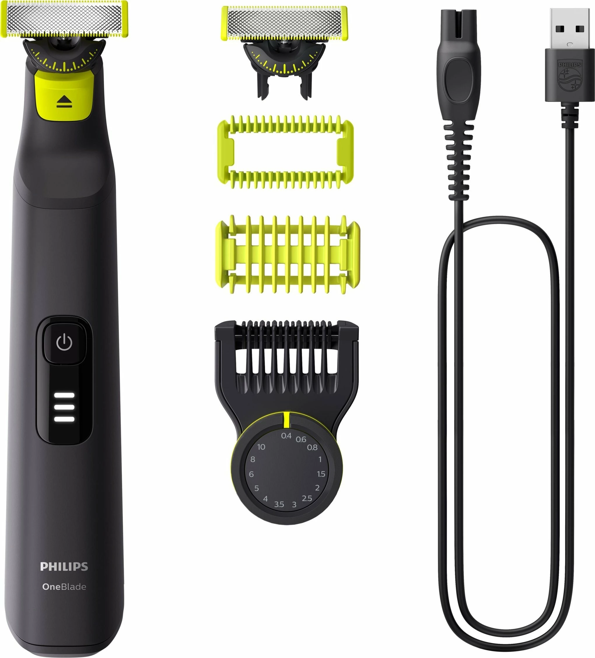 Makinë rroje Philips OneBlade Pro 360 QP6542/15, 14 nivele, 0.4-10 mm, bateri 90 min, e zezë
