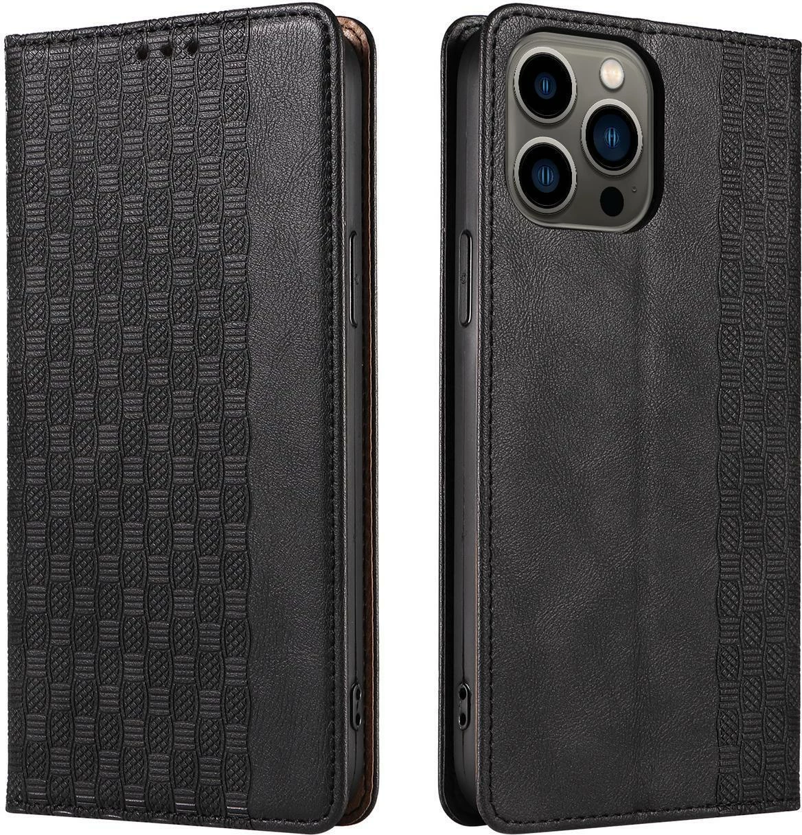 Mbështjellës Hurtel Magnet Strap Case për Samsung Galaxy S23 Ultra, me kapak, portofol, stand, i zi