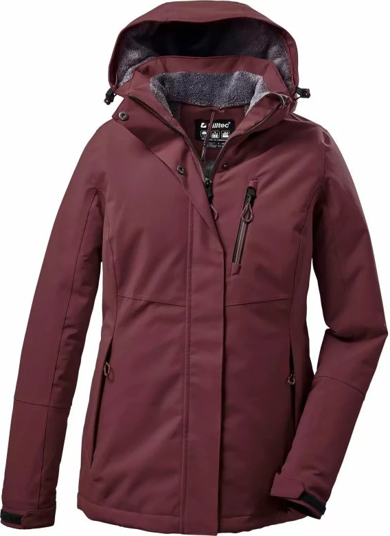 Pallto me kapuç për femra Killtec, burgundy