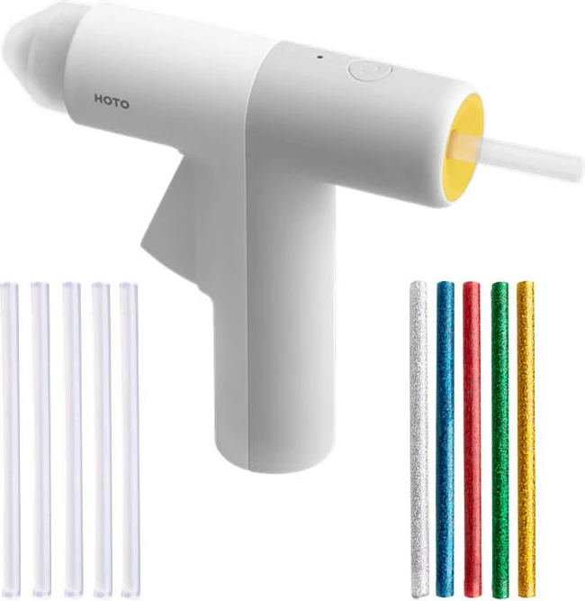 Pistoletë ngjitëse HOTO QWRJQ001, me bateri 2000 mAh, 10 karikues ngjitësi, e bardhë