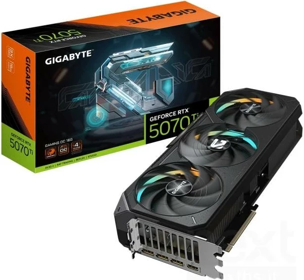 Kartelë grafike Gigabyte GeForce RTX 5070 Ti GAMING OC 16G, 16GB GDDR7, E zezë