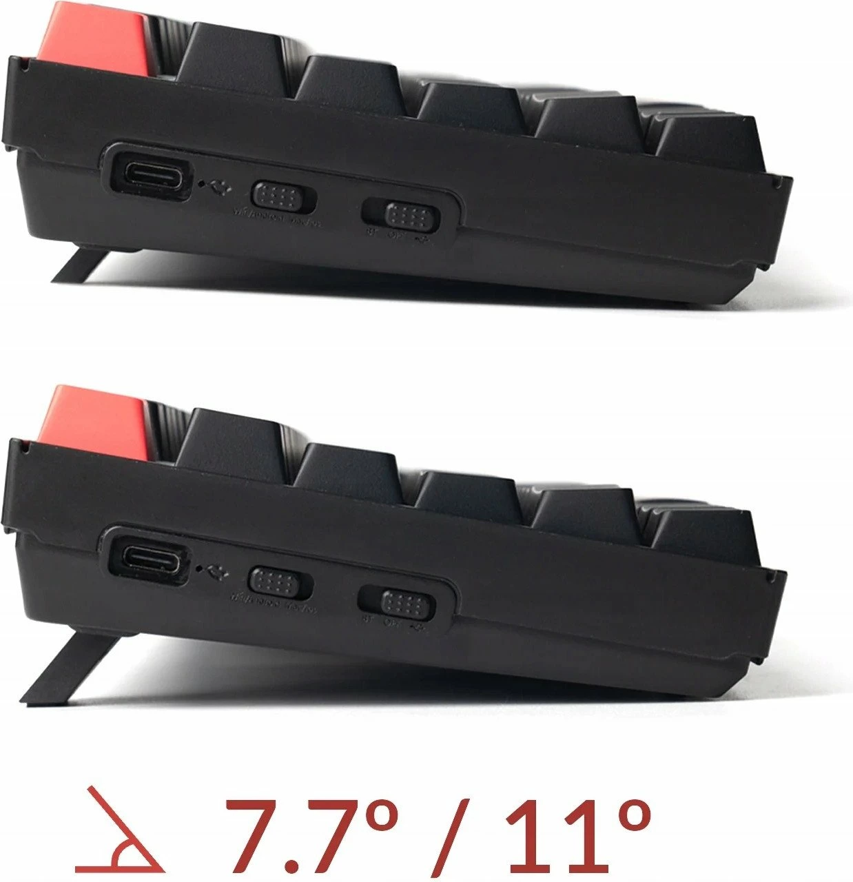 Tastierë mekanike wireless Keychron K10 QMK V2, 104 tasta (100%), RGB, hot-swappable, Bluetooth 5.2/USB-C, US-INTL, Super Red, e zezë