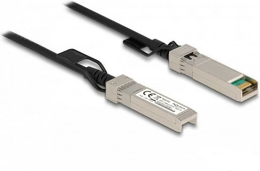 Kabllo Twinax SFP+ DeLOCK, 2 m, 10 Gbit/s, Male/Male, e zezë/argjendtë