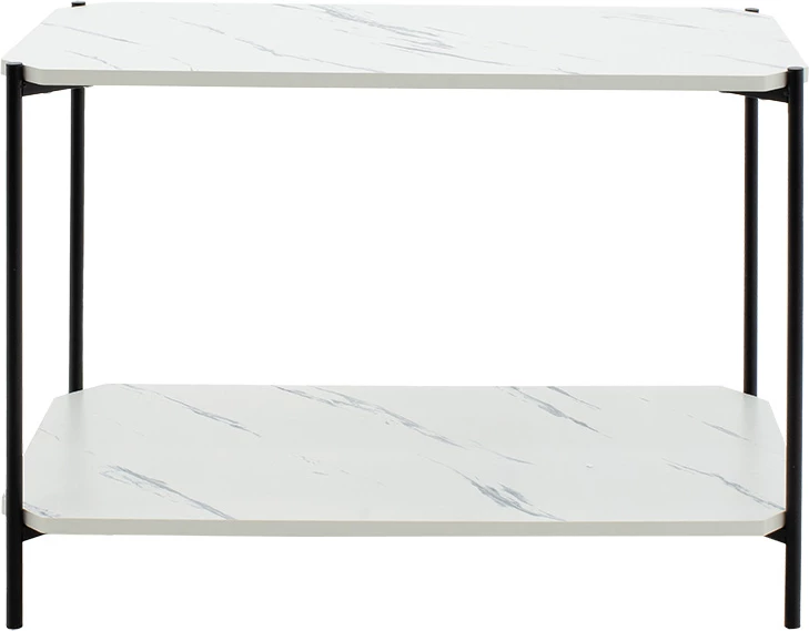 Tavolinë anësore Mara MDF mermer e bardhë-e zezë 80x40x55cm