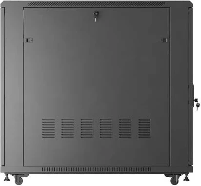 Kabinet rack LANBERG 19" 22U 600x1200, në këmbë, derë me xham, i zi