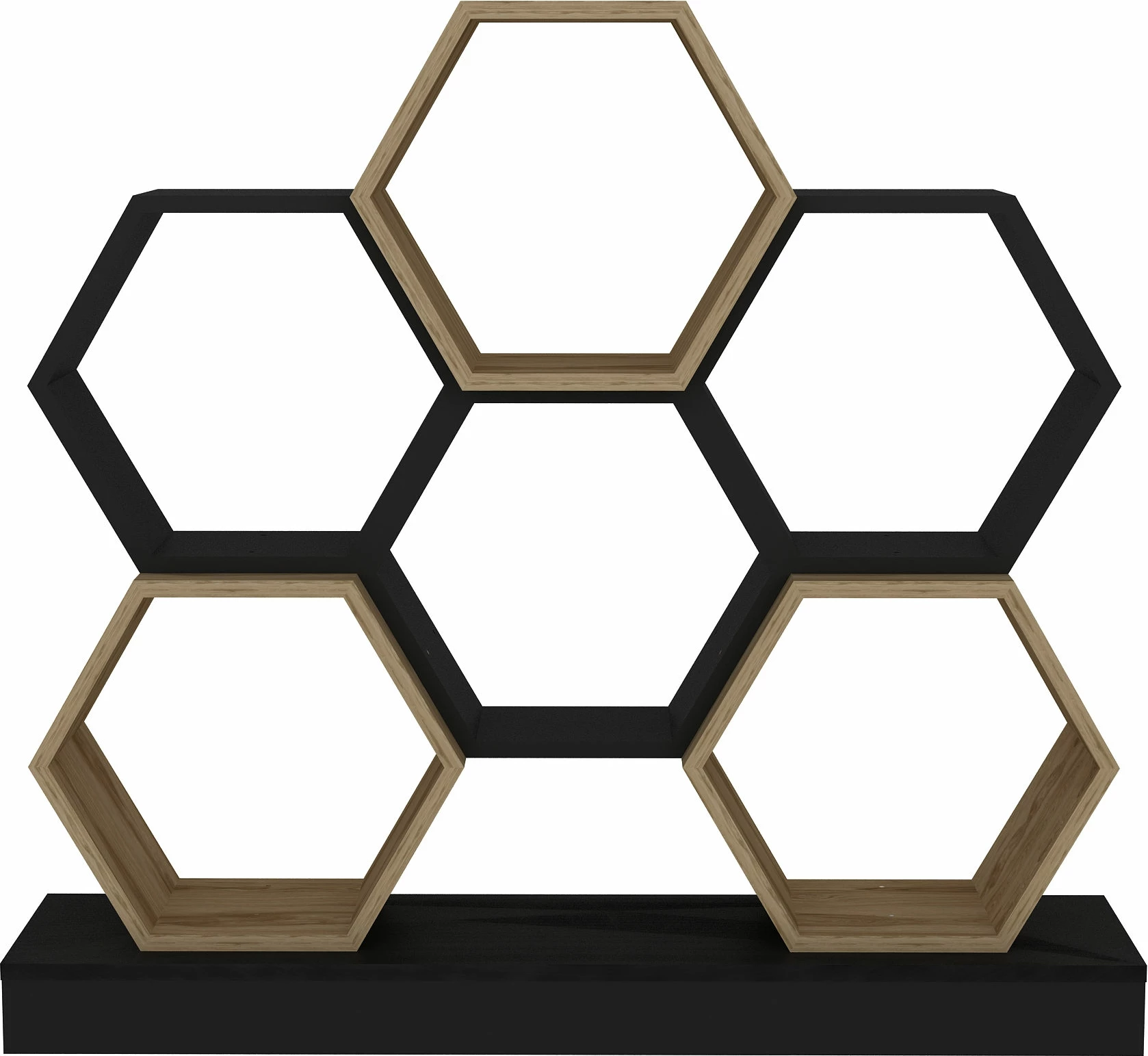 Raft librash Hanah Home, model Cicek, ngjyrë e zezë dhe lis