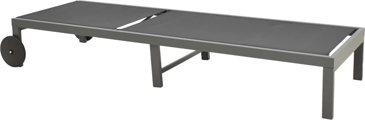 Shezlong Mailo, alumin i zi, tekstilene e zezë, 71x206x30cm