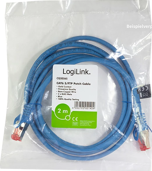 Kabllo rrjeti LogiLink Patch CAT6 S/FTP AWG27 PIMF 3m, blu
