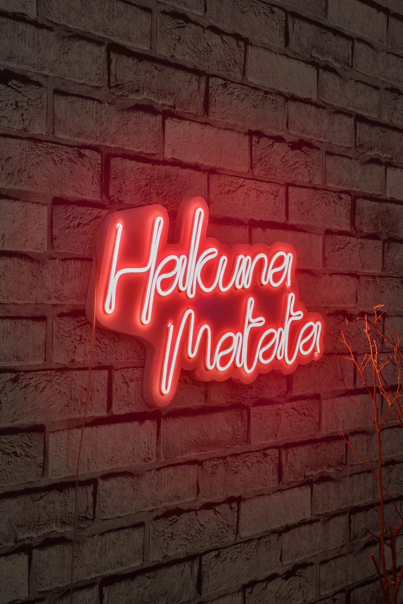 Dritë dekorative murale LED, plastikë, Hakuna Matata, e kuqe