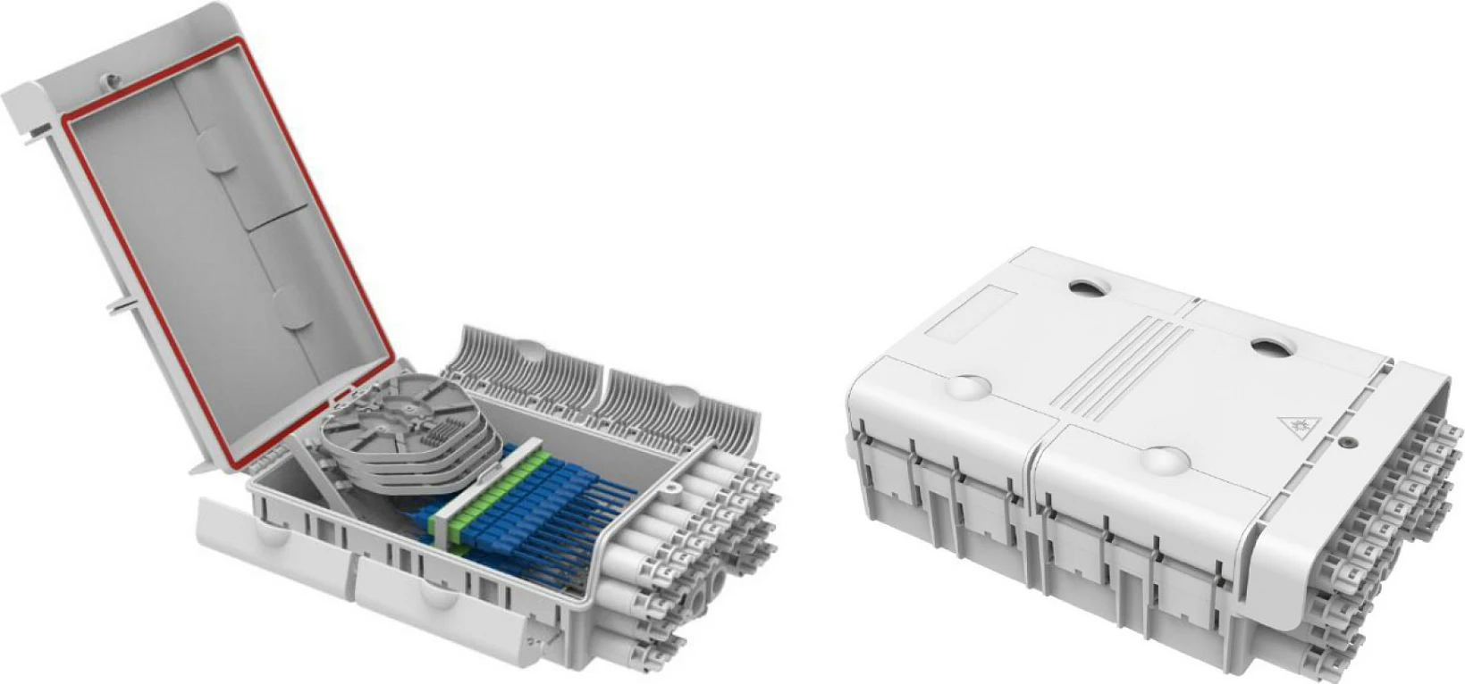 Kuti lidhëse FTTH EFB Elektronik IP65, për 48 fibra, gri