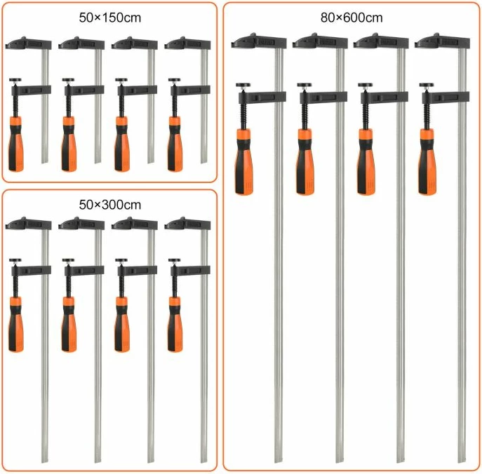 Set kllampa F VonHaus 3500187, 13 copë (5x150mm, 4x300mm, 4x600mm), portokalli/zi
