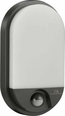 Llambë muri Maclean MCE340 GR LED 15W, sensor lëvizjeje infrakuq, IP54, 4000K, e zezë