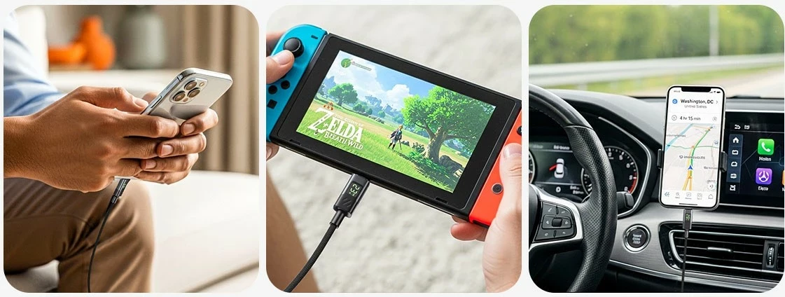 Kabëll USB-C Unitek USB-C/USB-C, 3m, 60W, me ekran, i zi