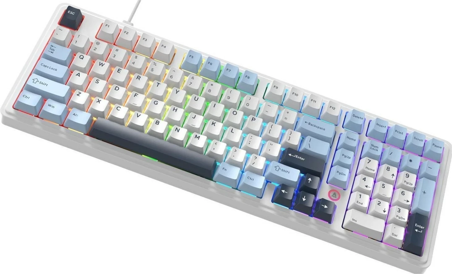 Tastierë Ajazz AK980 Magnetic Switch, me kabllo, 98%, RGB, e bardhë