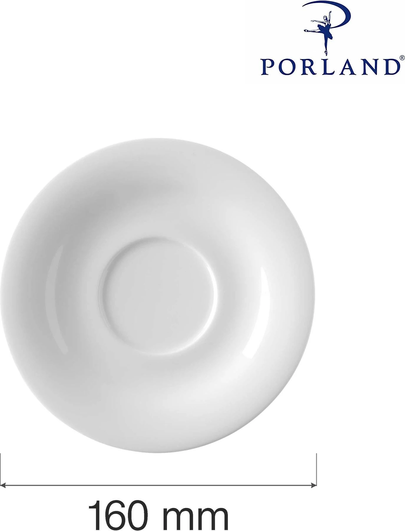 Nënfilxhan Porland Dove 16 cm porcelan, krem, set 6 copë