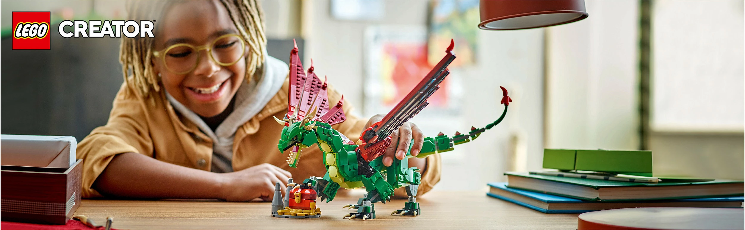 Set ndërtimi LEGO Creator Green Dragon 31161, shumëngjyrësh