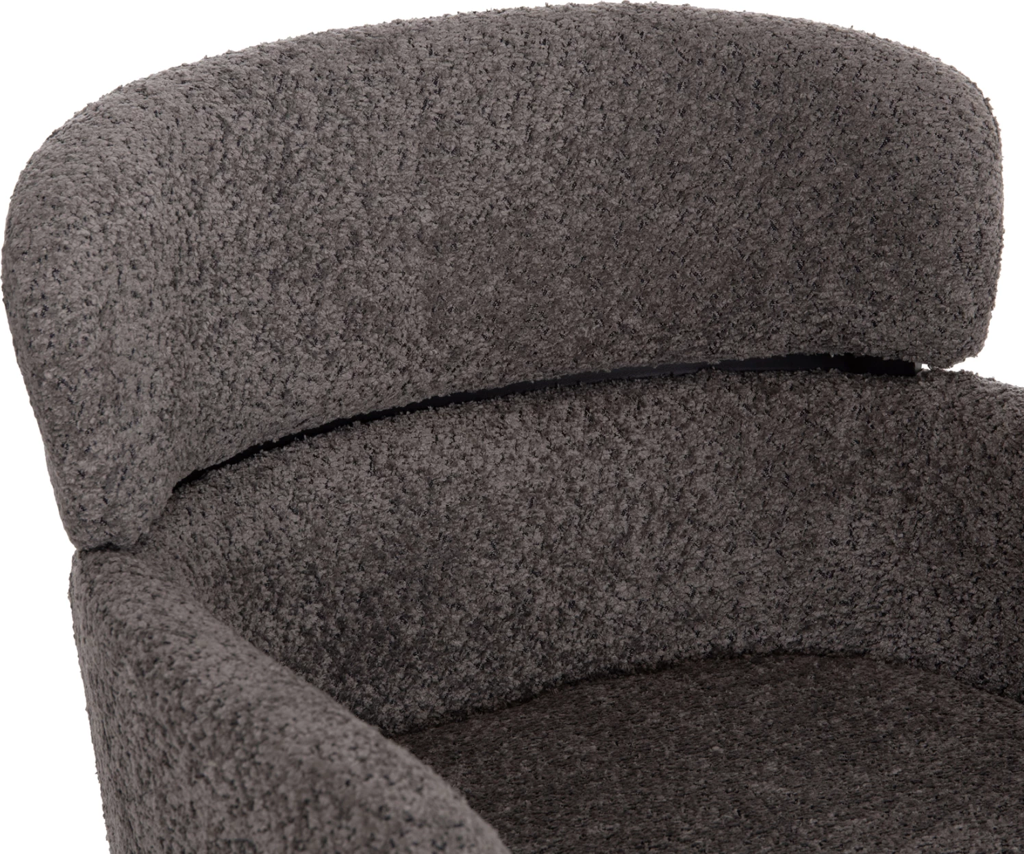 Karrige WOLF FH8583.01, stof boucle gri, këmbë metalike të zeza, 58x58x80H cm., set prej 2 copësh