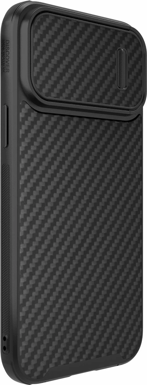 Mbështjellës Nillkin Synthetic Fiber S Case për iPhone 14 Pro Max me kapak kamere, e zezë