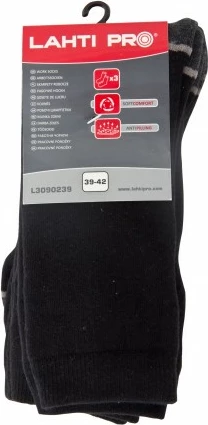 Çorape, LAHTI PRO L3090243, trashësi mesatare, nr. 43-46, 3 palë, zi-gri