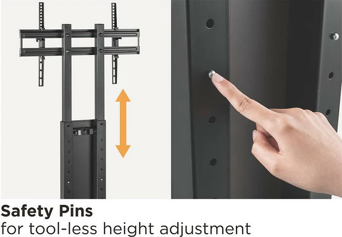 Mbajtëse dyshemeje për TV Equip 650615, 37-75 inç, VESA 600x400, 40 kg, e zezë