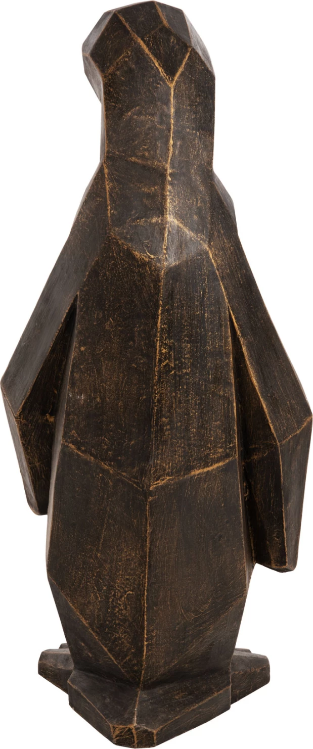 Dekor për dysheme, pinguin, ngjyrë patinë e zezë me detaje ari, FH7914, 45x45x100H cm