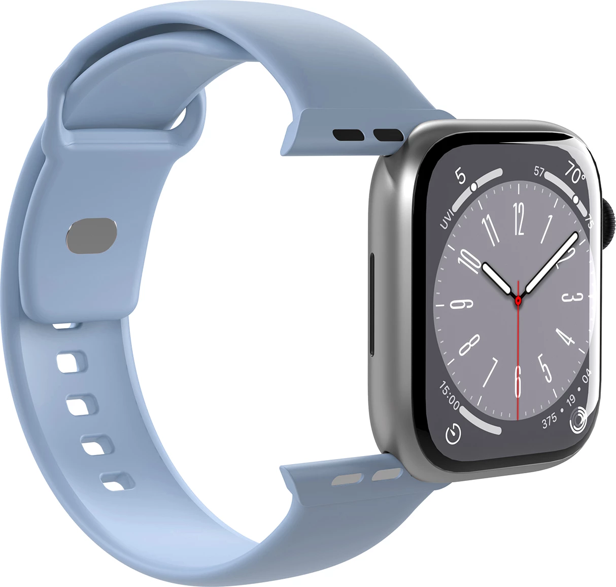 Rrip silikoni për Apple Watch Puro Icon, 42/44/45/49mm, 2 copa, kaltër