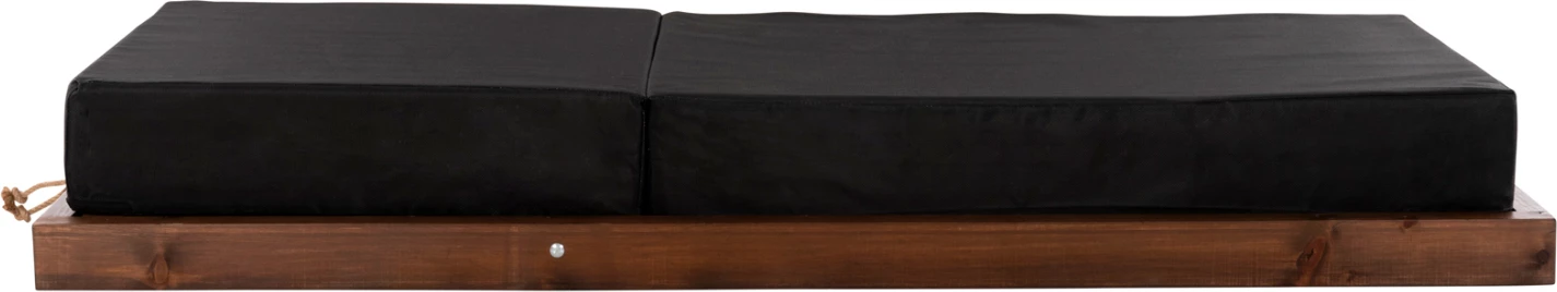 Shezlong profesional për plazh IKARIA LOW FH10622.01 dru pishe ngjyrë arre-tekstilene e zezë-jastëk 20cm i trashë