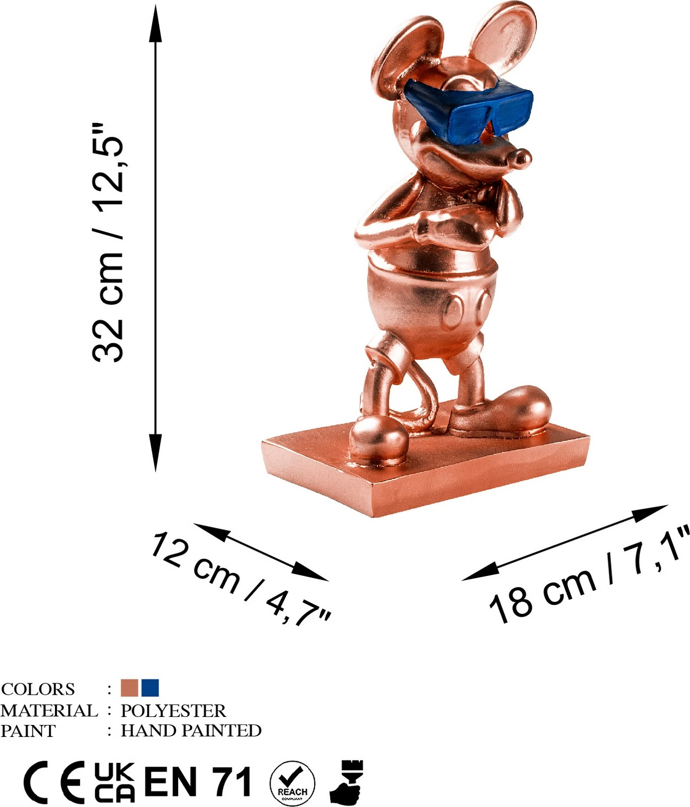 Objekt dekorativ Aberto Design, Souris-2, bakër e kaltër