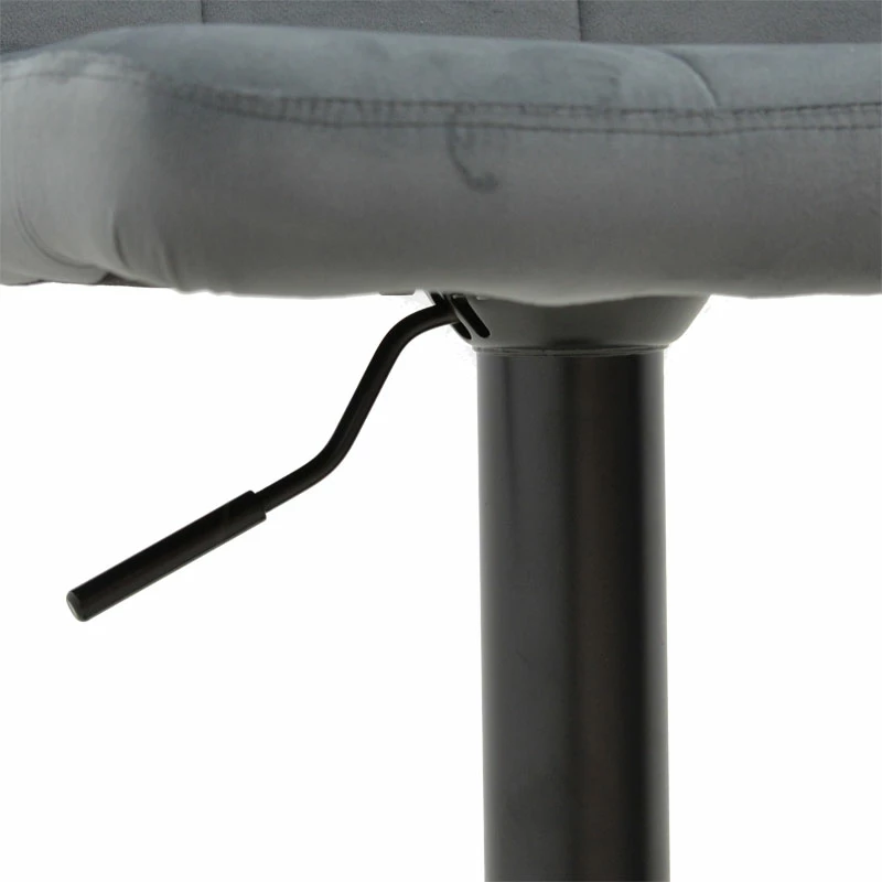 Karrige për bar Remina, palosëse, kadife gri-metal i zi, 45x53x112cm, set prej 2 copë