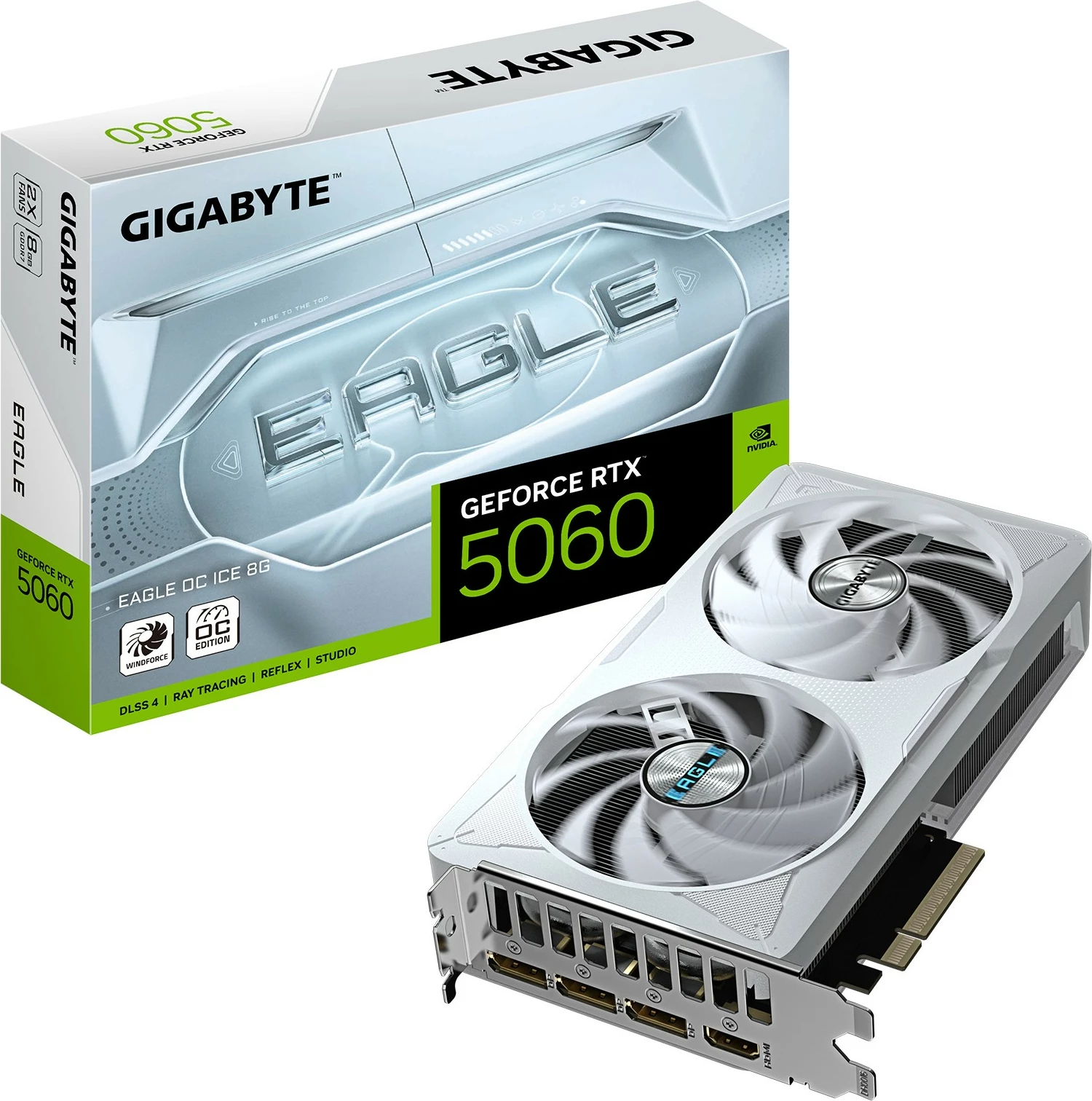 Kartelë grafike Gigabyte RTX 5060 EAGLE OC ICE 8GB GDDR7 e bardhë