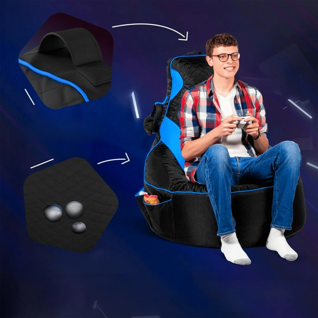 Qese ulëse për kopsht, Gamer, ngjyrë kaltër e zezë