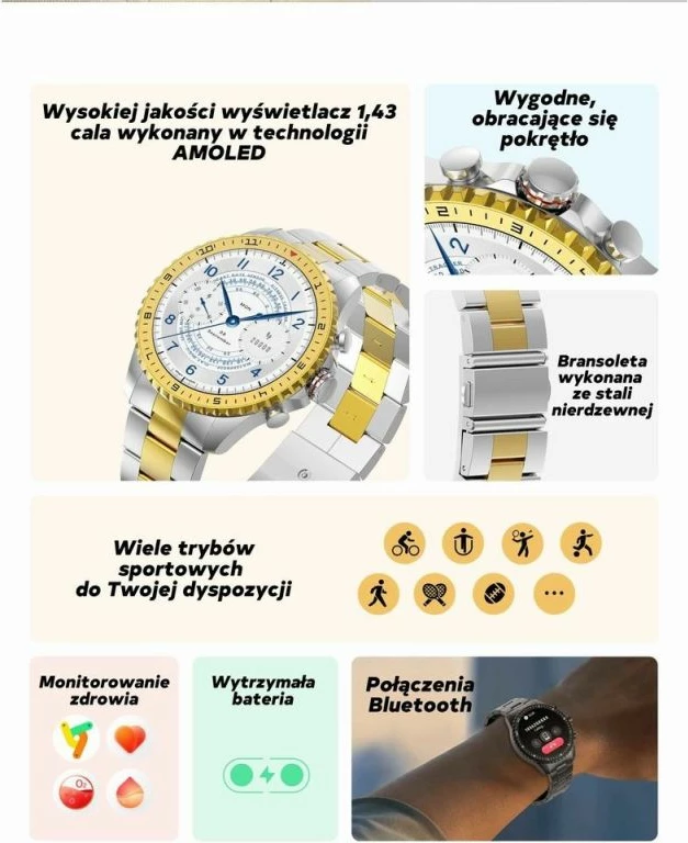 Smartwatch për meshkuj Gravity, e zezë