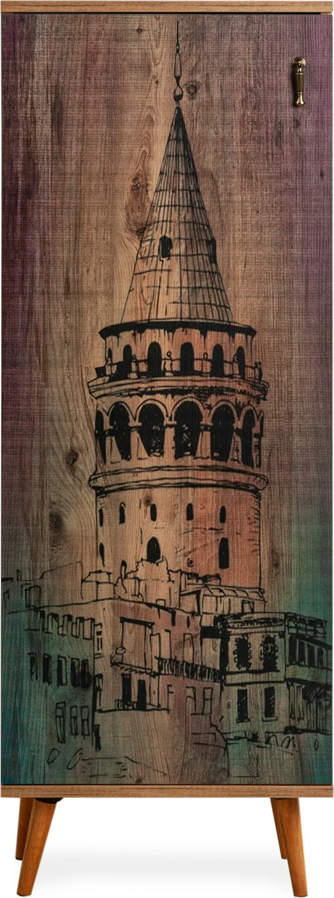 Dollap multifunksional Skye Decor, Galata Kulesi, shumëngjyrësh