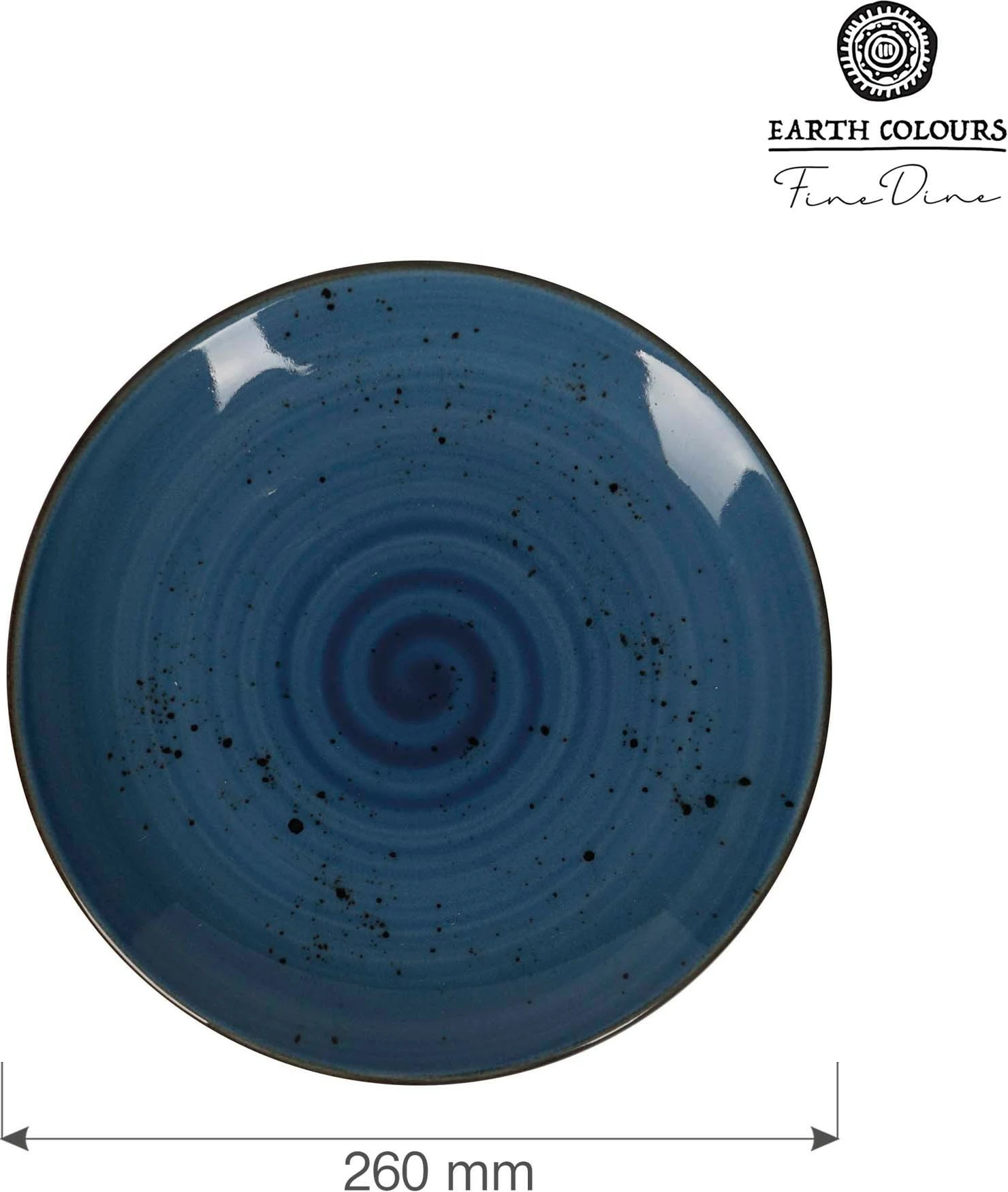 Pjatë e sheshtë Fine Dine Iris ø260 mm, blu, set 6 copë