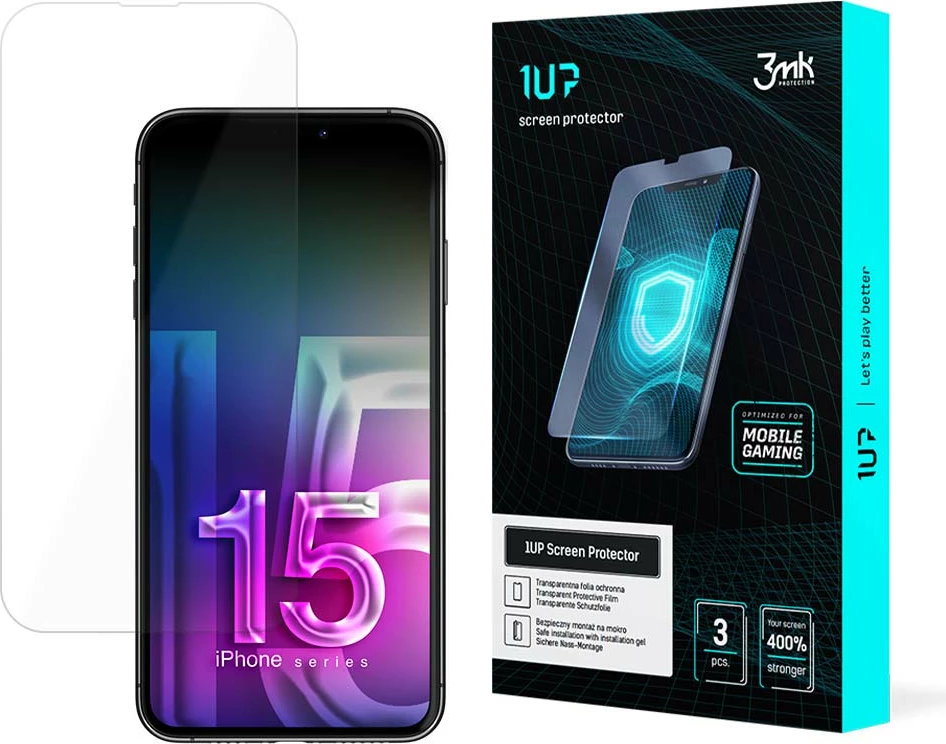 Mbrojtës ekrani 3mk 1UP për iPhone 15 Pro, set 3 copë