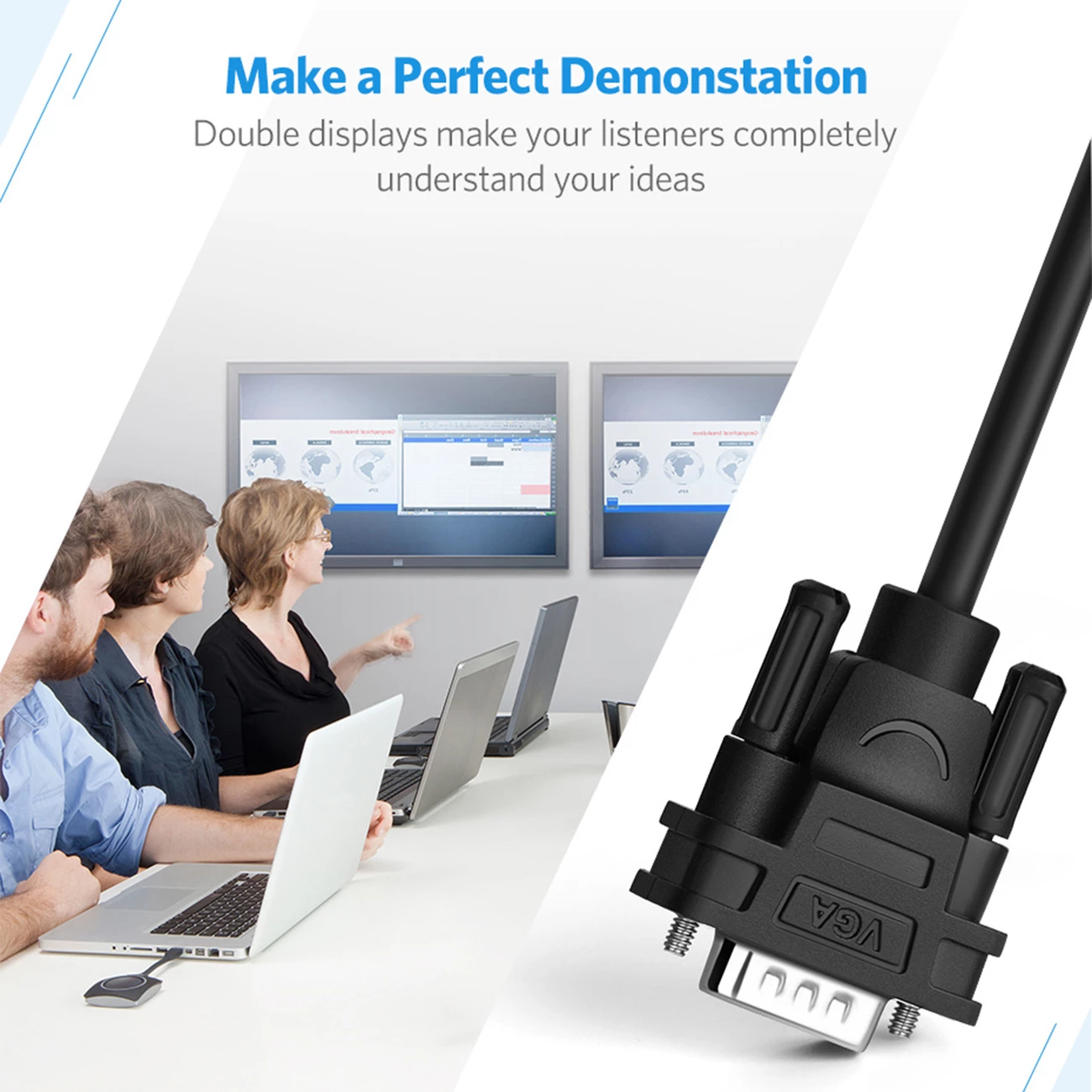 Splitter VGA Ugreen 40254, 1x2, 1920x1440 60Hz, 1m, i zi