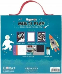 Set loje magnetik Floss & Rock 4-në-1 Space, 22.5 x 23.5 cm, shumëngjyrësh