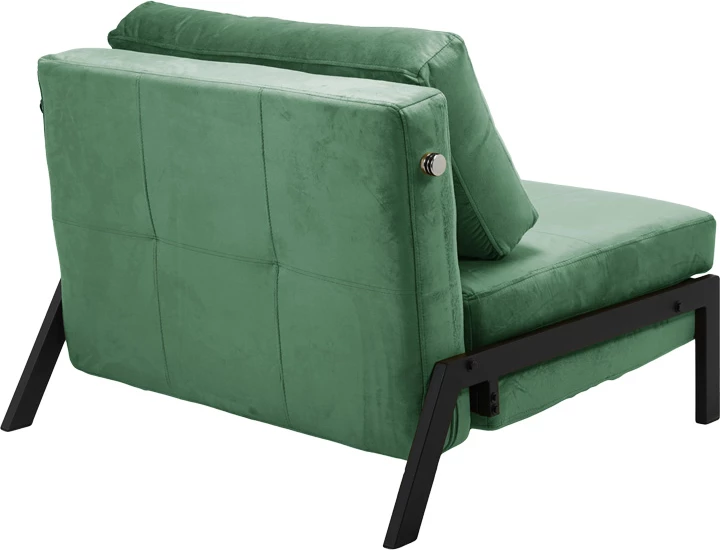 Karrige-shtrat Fancy, pëlhurë kadife, ngjyrë e gjelbër e errët, këmbë metalike të zeza, 95x98x70cm