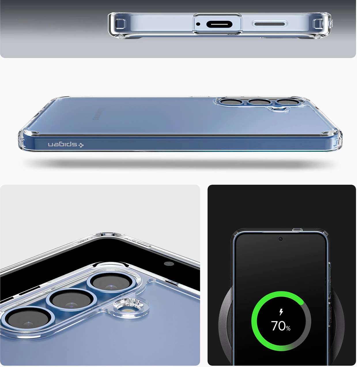 Mbështjellës Spigen Ultra Hybrid për Samsung Galaxy S25, Transparent