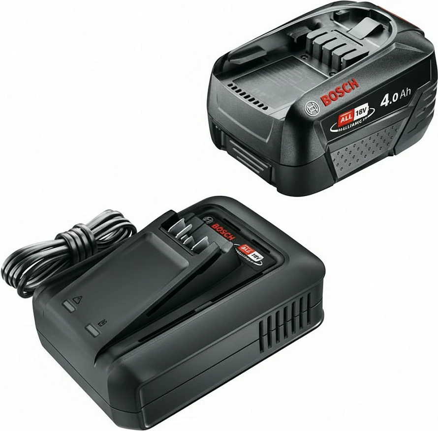Set baterie Bosch AL 18V-44, 18V 4.0Ah (1x bateri + karikues i shpejtë), e zezë