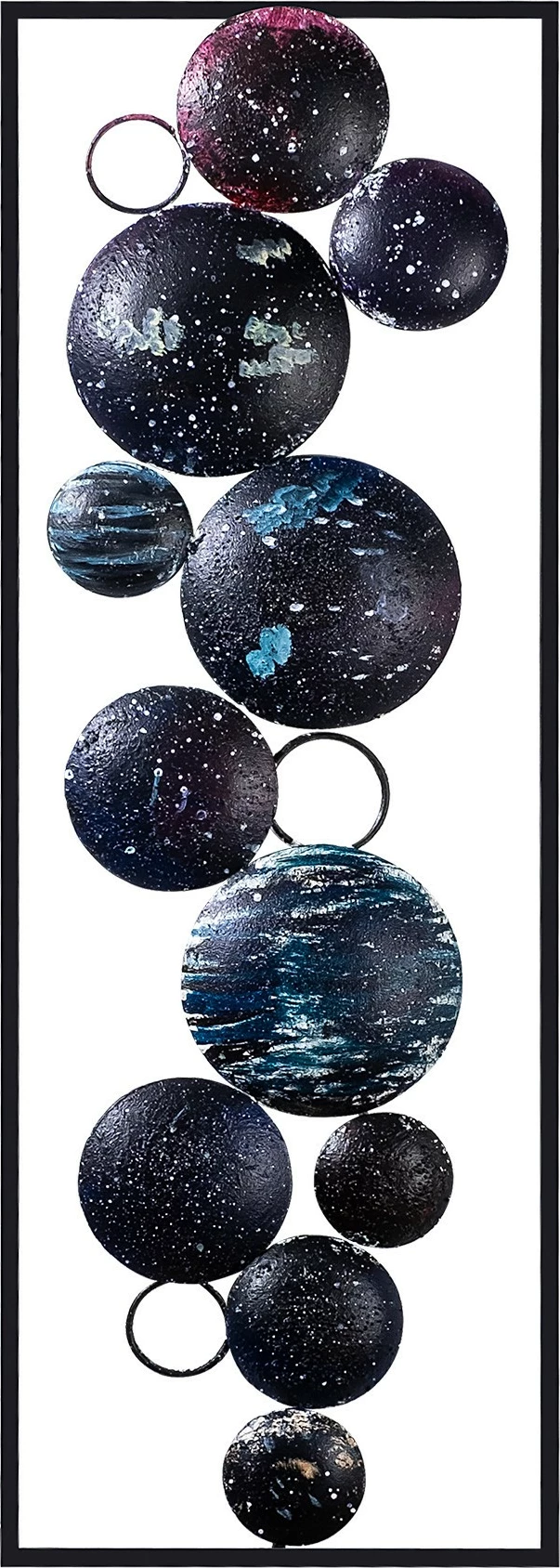 Aksesor dekorativ metalik për mur Wallity, Space, shumëngjyrësh, 90x32cm