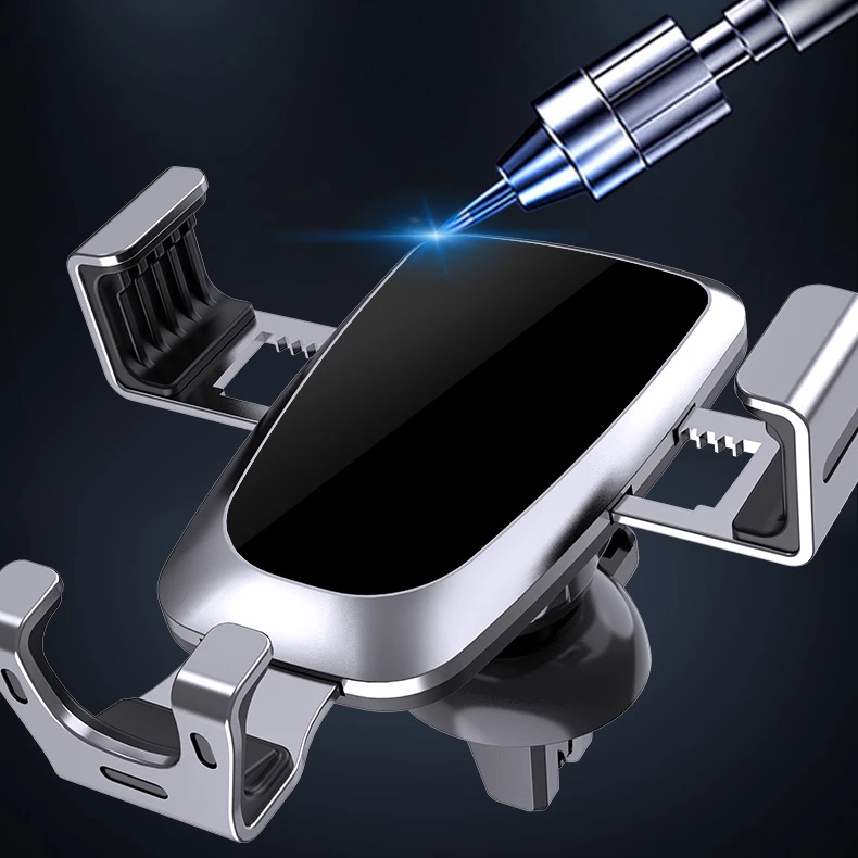 Mbajtës gravitacional për celular Hurtel YC08 për ventilator të makinës, argjendtë