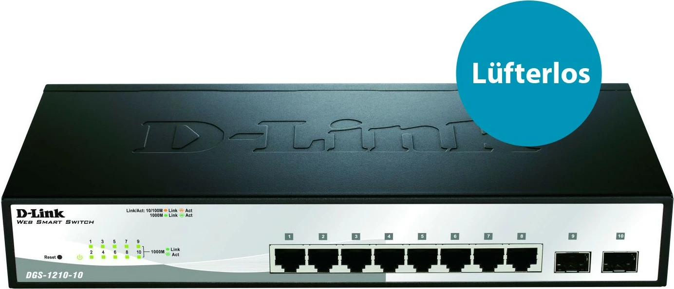 Switch D-Link DGS-1210-10, Managed, L2, Gigabit Ethernet, 1U